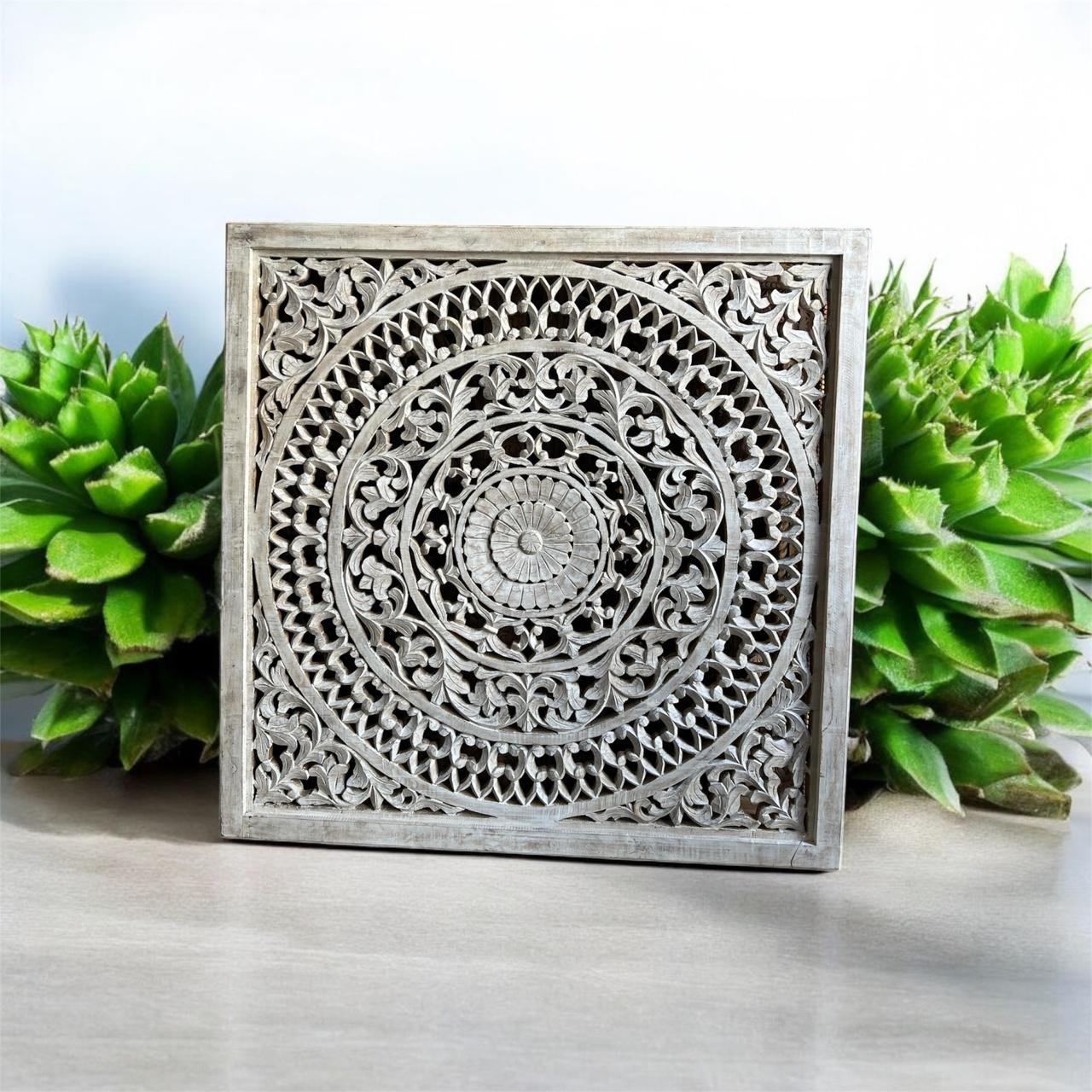 Mango Wood Carved Wall Hanging
