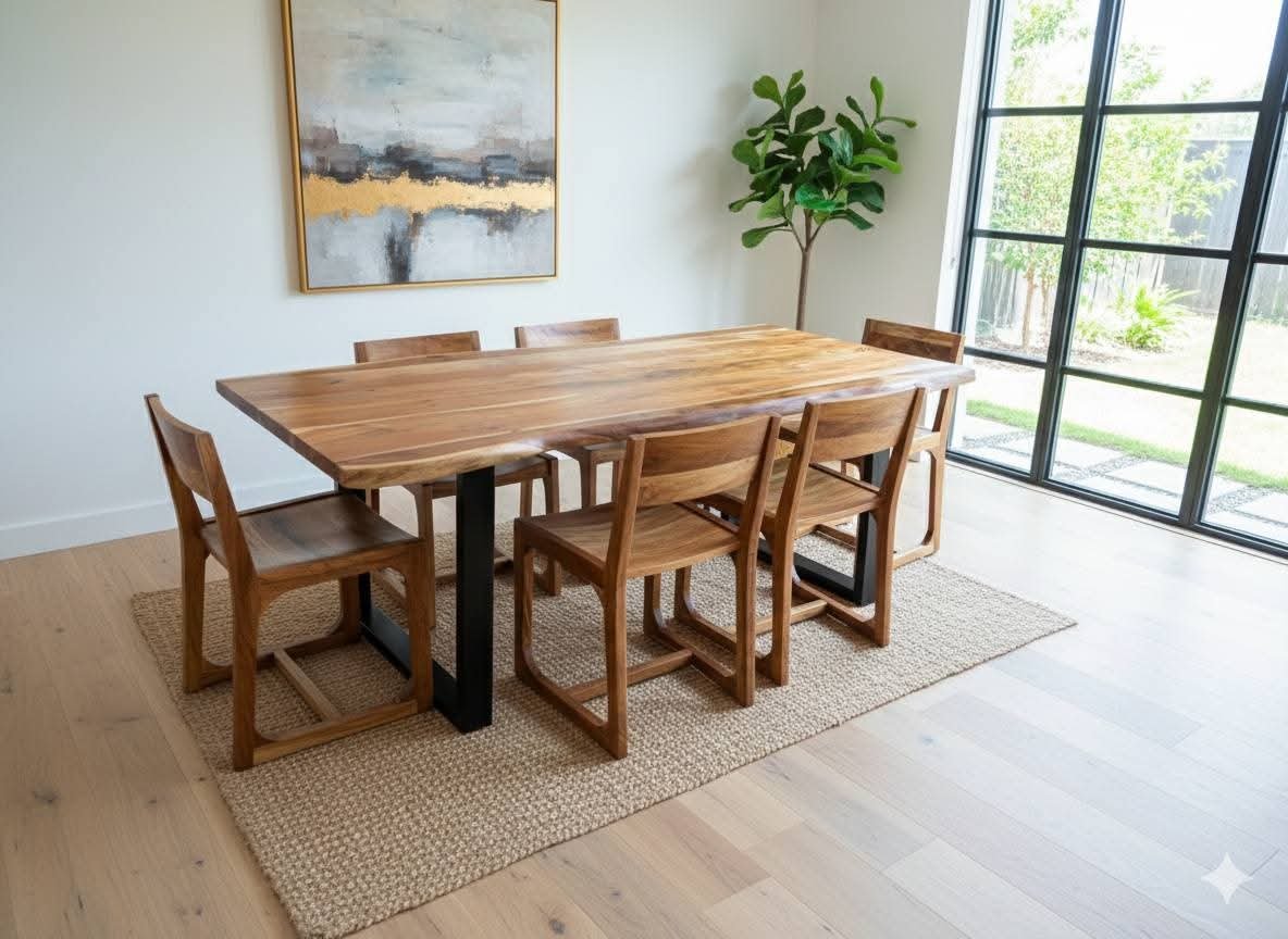 🌟 Solid Wood Dining Table Set – Premium Quality | 6 Seater - Image 3