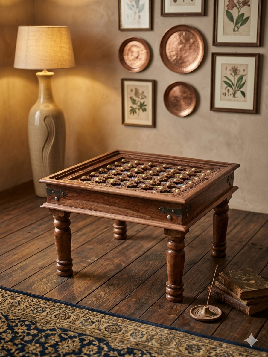 Handcrafted Sheesham Wood Centre Table