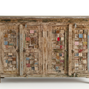 Reclaimed-Style Hand-Painted Mango Wood Sideboard