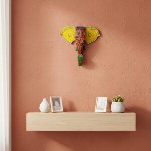 Hand-Painted Traditional Elephant Wall Mask