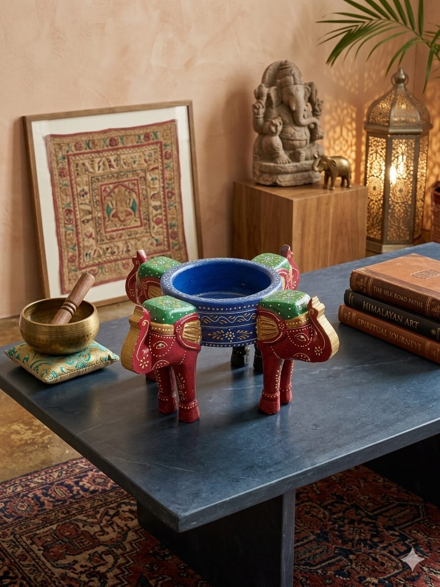 Hand-Painted Heritage Elephant Bowl