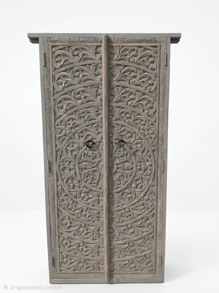 Ornate Hand-Carved Antique Door - Image 2