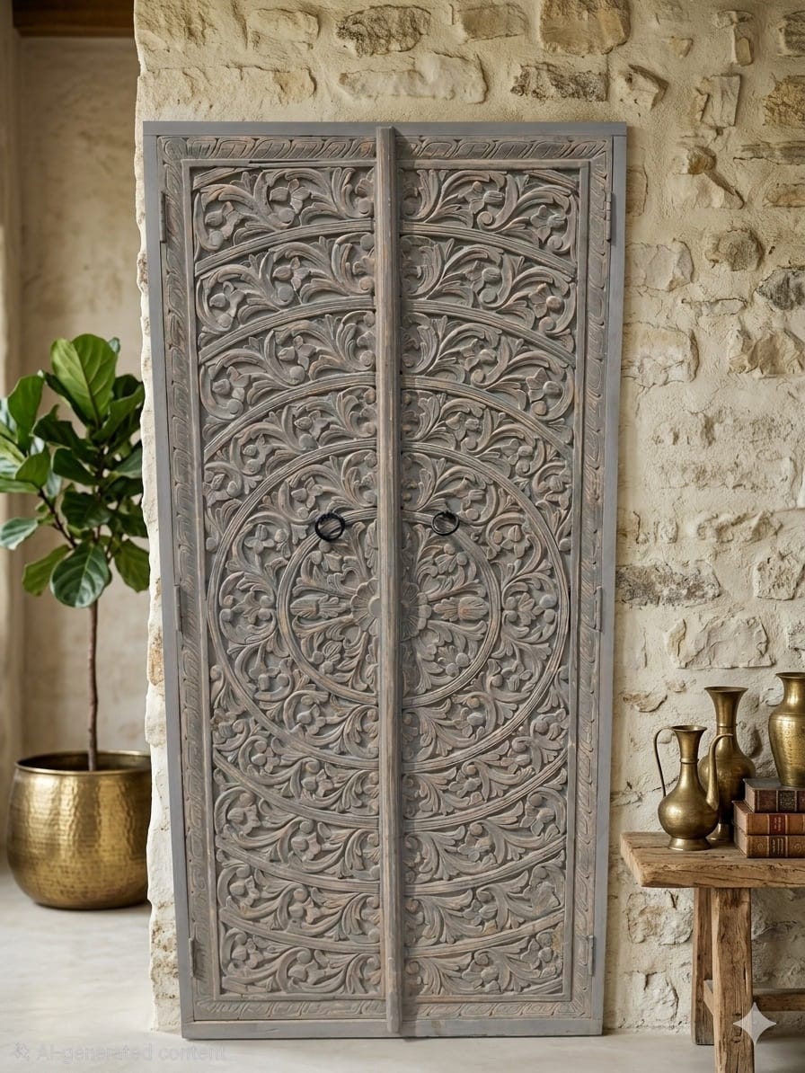 Ornate Hand-Carved Antique Door