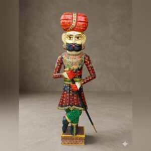 Hand-Painted Rajasthani Wooden Soldier(150cm)